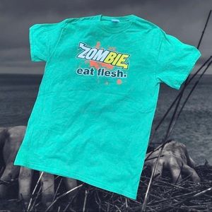 Zombie Eat Flesh Apocalypse Graphic Tee (M)